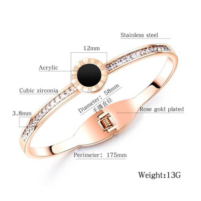 OOVOV Classic Luxury Rose Gold Plated Bracelet with Sparkling Cubic Zirconia Stones for Women Gift for Her