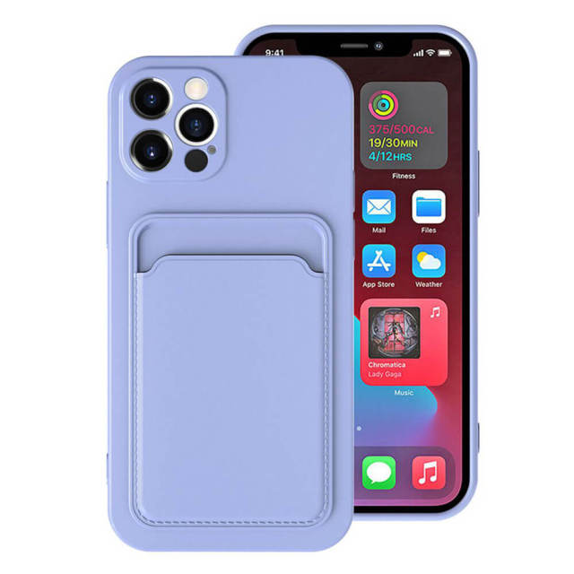 OOVOV Case For iPhone Phone Case with Card Holder for Back of iPhone 11/iPhone 12 Soft TPU All-inclusive Camera Phone Cover with Card Holder