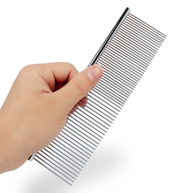 OOVOV Pet Combs,Grooming Comb for Dogs and Cats,Pet Grooming Brush Deshedding Tool with Smooth Stainless Steel Pins