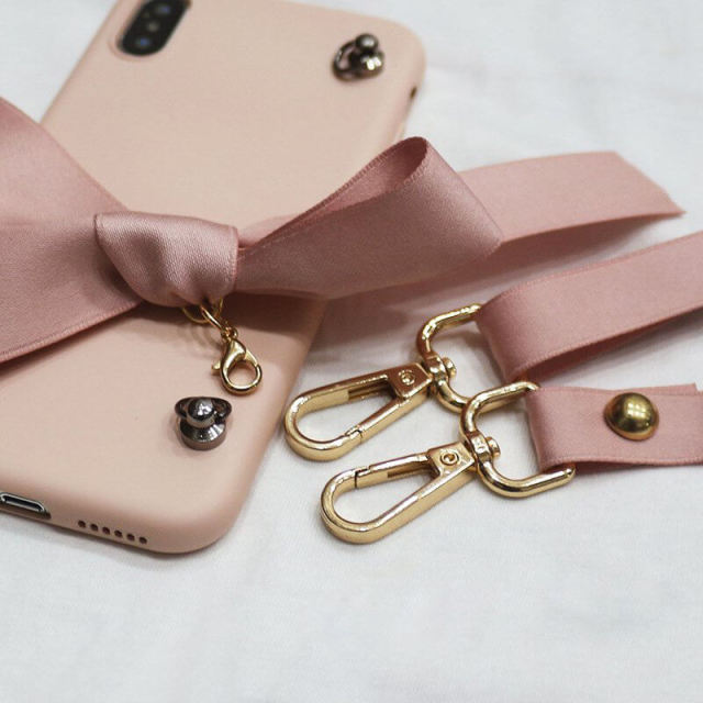 OOVOV Phone Case for iPhone Xs / iPhone X Case Crossbody Soft Liquid Silicone Cover Case Phone Cover with Bow for iPhone Xs/X 5.8&quot;