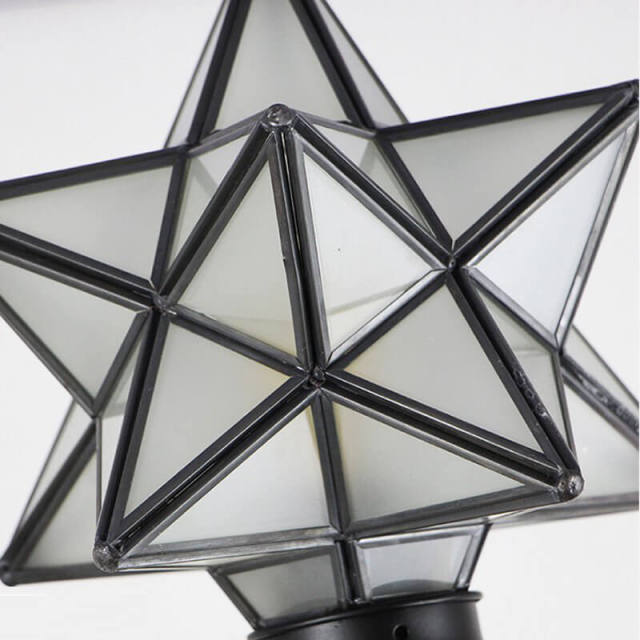 OOVOV Tiffany Star Pendant Light 1-Light Stained Glass Hanging Lights