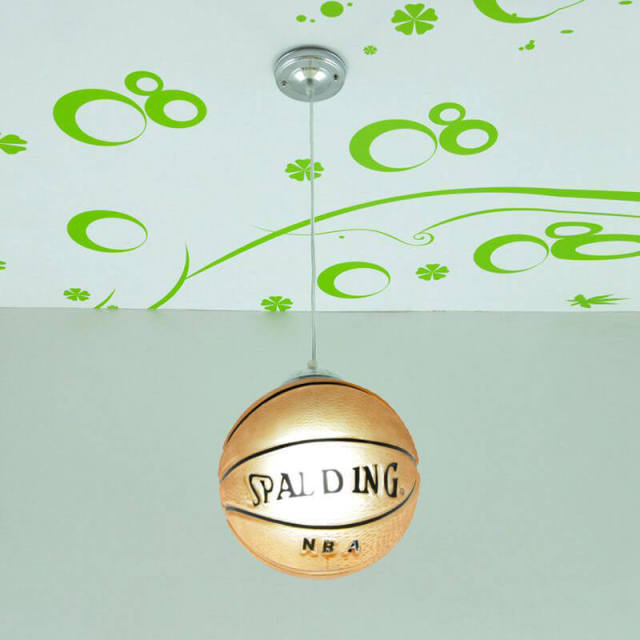 Basketball Pendant Light Soccer Glass Kids Pendant Hanging Lights 20cm Cartoon Style