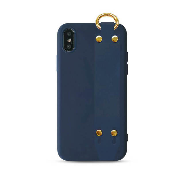 OOVOV 5.8 Inch Phone Case for iPhone X/iPhone Xs with Hand Strap Holder and Ring Holder Simple Solid Color Design TPU Matte Protective Stand Case Cove