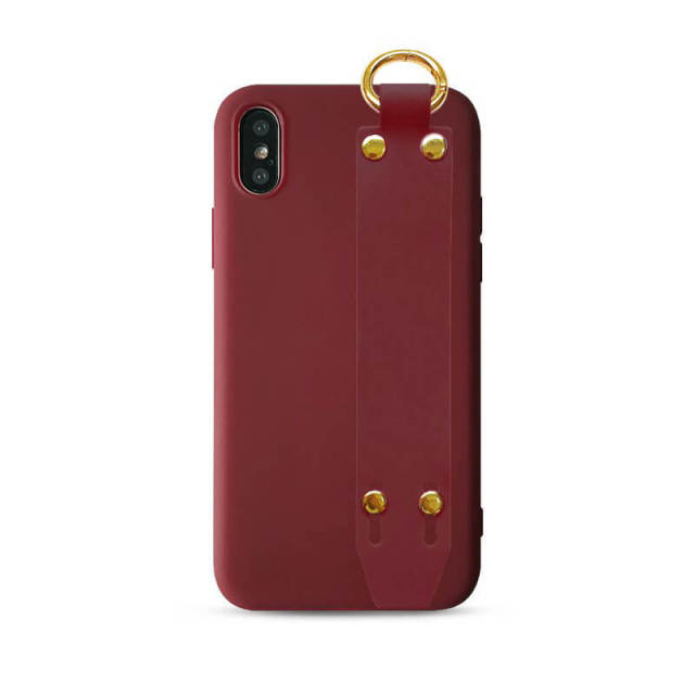 OOVOV 5.8 Inch Phone Case for iPhone X/iPhone Xs with Hand Strap Holder and Ring Holder Simple Solid Color Design TPU Matte Protective Stand Case Cove