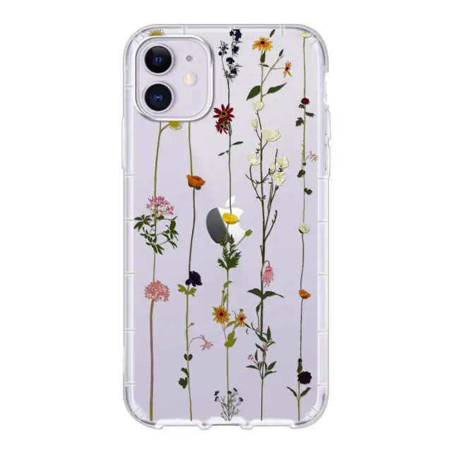 OOVOV Case for iPhone 11 / iPhone 12 Cute Case with Flowers for Girly Women Clear Floral Pattern Hard Back Skin Cover Phone Case for iPhone 6.1 inch