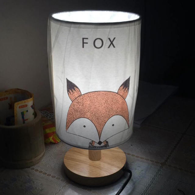 OOVOV Kids Room Fabric Small Table Lamp Simple Baby Room Bedroom Bedsides Mini Desk Light Nightlight