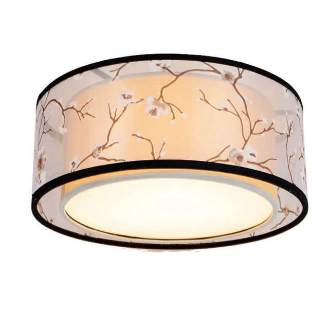 OOVOV Chinese Style Fabric Flower Ceiling Light Round / Square Bedroom Study Room Drawing Room Ceiling Lamp Fixture 40cm 16"