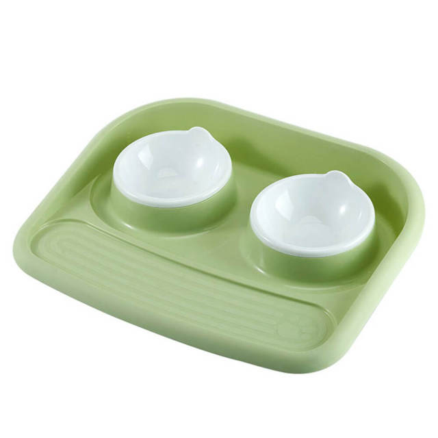 OOVOV Double PP Pet Bowl for Dog Cat with Splash proof and Leakproof Tilted Stand