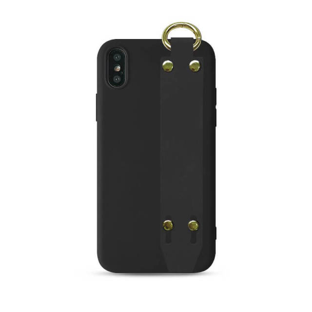 OOVOV 5.8 Inch Phone Case for iPhone X/iPhone Xs with Hand Strap Holder and Ring Holder Simple Solid Color Design TPU Matte Protective Stand Case Cove