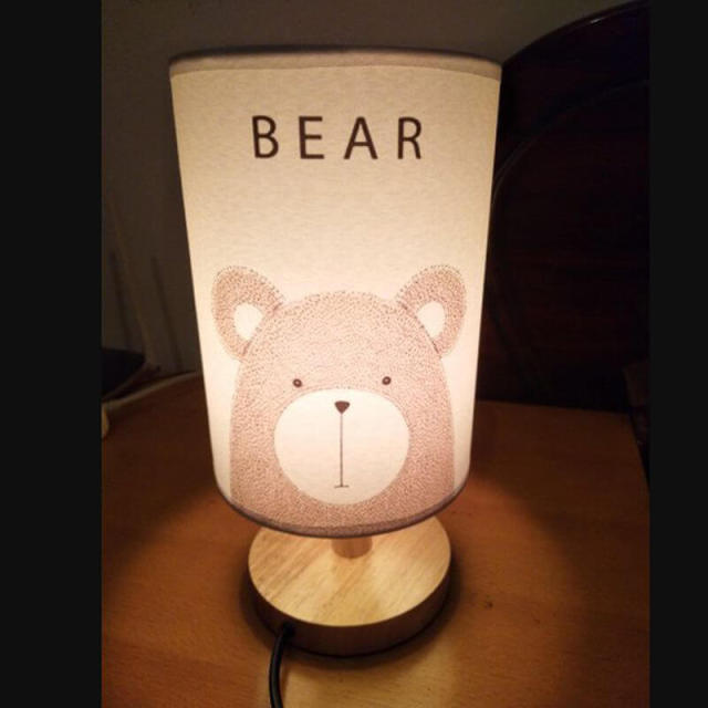 OOVOV Kids Room Fabric Small Table Lamp Simple Baby Room Bedroom Bedsides Mini Desk Light Nightlight