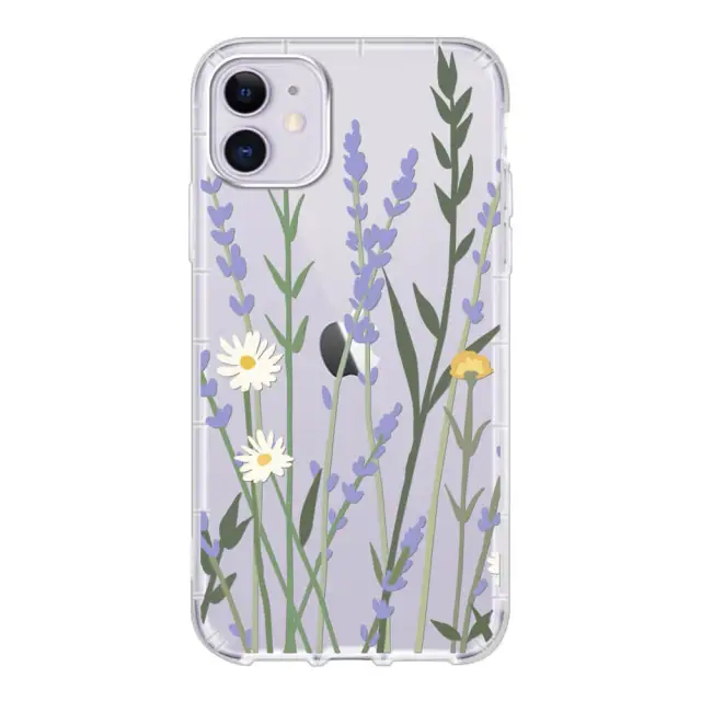 OOVOV Case for iPhone 11 / iPhone 12 Cute Case with Flowers for Girly Women Clear Floral Pattern Hard Back Skin Cover Phone Case for iPhone 6.1 inch