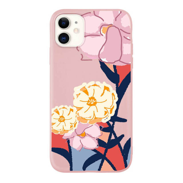 OOVOV Case for iPhone 11 Cute Case with Flowers for iPhone 11 6.1 inch Floral Pattern Back Cover Phone Case for Girly Women