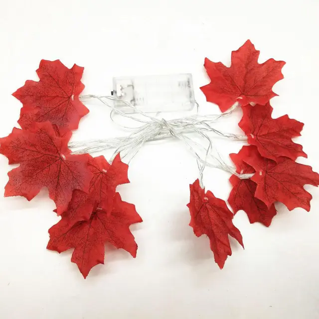 OOVOV Decorative LED String Lights Maple Leaf LED String Light 10 Lights 1.5M Battery Case