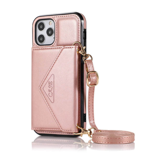 OOVOV Cases Wallet for iPhone 12 Crossbody iPhone Cases with Card Holder Protective Cover Flip Folio PU Leather Phone Case for iPhone 12/12 pro