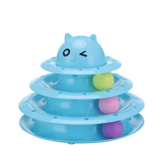 OOVOV Cat Toys,Roller Cat Toy,3 Level Tower Cat Ball Toy for Indoor Cat with Three Colorful Balls Interactive and Funny Puzzle Kitty Toys