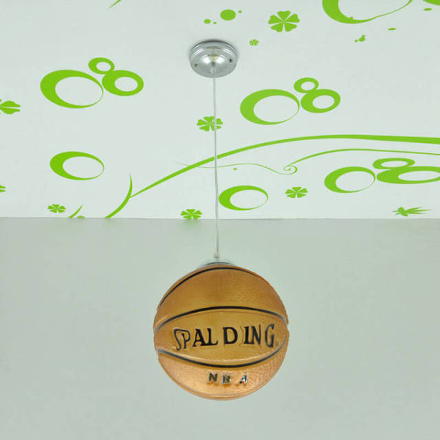 Basketball Pendant Light Soccer Glass Kids Pendant Hanging Lights 20cm Cartoon Style