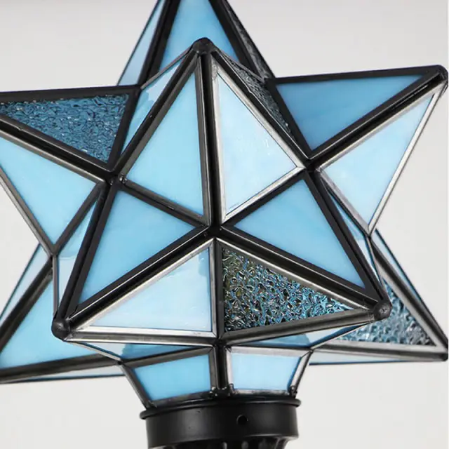OOVOV Tiffany Star Pendant Light 1-Light Stained Glass Hanging Lights