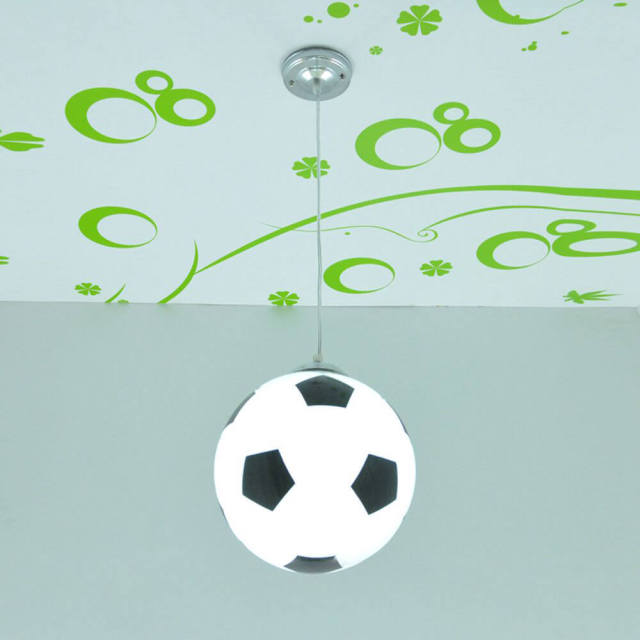 Basketball Pendant Light Soccer Glass Kids Pendant Hanging Lights 20cm Cartoon Style