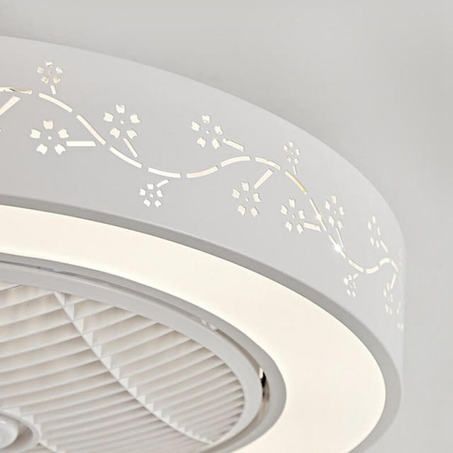 OOVOV LED Enclosed Ceiling Fan Light 22 Inch White