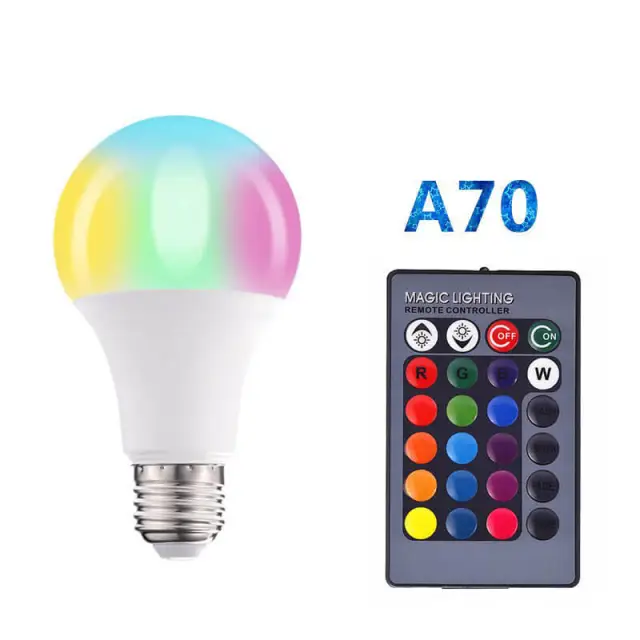 OOVOV RGB Color Changing Light Bulbs with Remote Memory - Sync-Dimmable E26/E27 Screw Base for Home Decor Bedroom Stage Party and More