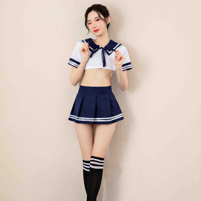 OOVOV Women Nurse Lingerie Roleplay Lingerie Set Sexy Schoolgirl Costumes Maid Outfit Stewardess Uniform