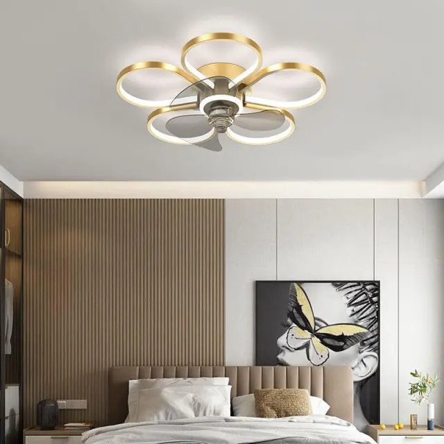 20 Inch Ceiling Fan Light Indoor Flush Mount Low Profile Ceiling Fans with Remote Control