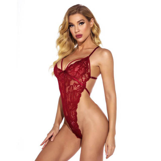 OOVOV Lace Bodysuit for Women Lingerie Sexy Eyelash Teddy Lingerie Naughty Negligee Bodysuit