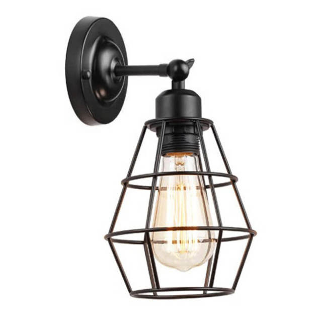 OOVOV 3-Lights Bathroom Light Fixture - Industrial Vanity Light Fixture with Black Metal Cage Farmhouse Vanity Wall Sconce for Mirror Cabinets Vanity