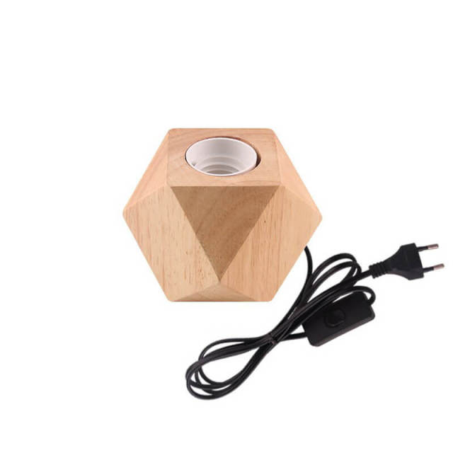 OOVOV Table Lamp Base Solid Wood Lamp Base Industrial Table Lamp 6ft Cord and Plug E27 Socket with in-line ON/OFF Switch DIY Table Lamp Accessories