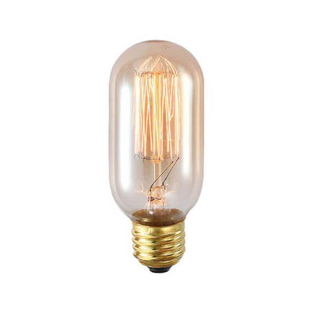 OOVOV Tubular Edison Light Bulb Decorative Spiral Filament 40W Dimmable E27 Medium Base Retro Incandescent Bulb