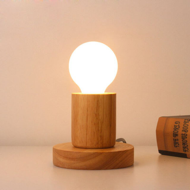 OOVOV Table Lamp Base Solid Wood Lamp Base Industrial Table Lamp 6ft Cord and Plug E27 Socket with in-line ON/OFF Switch DIY Table Lamp Accessories