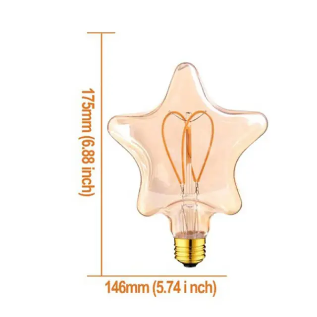 OOVOV Decorative Bulb-Vintage Edison Bulb-3 watt LED Lighting Bulbs-230 Lumens-Dimmable-110V E26 Bulb Base-Soft Filament Lamp-Warm White