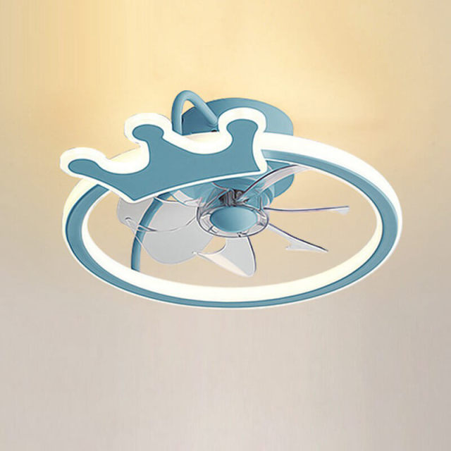 Ceiling Fans With Lights Crown Shape Semi Flush Mount Ceiling Fans Light For Kids