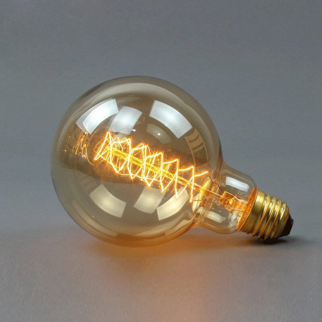 OOVOV Vintage Edison Bulbs with Spiral Filament 40W Dimmable E26/E27 G95 Round Globe Large Antique Light Industrial Design Amber Warm 110V/220V