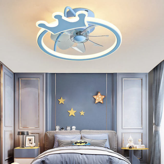 Ceiling Fans With Lights Crown Shape Semi Flush Mount Ceiling Fans Light For Kids