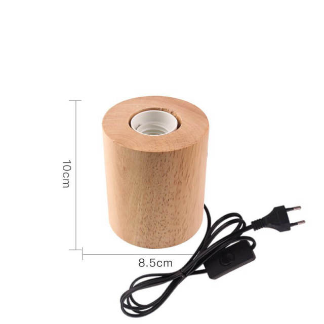 OOVOV Table Lamp Base Solid Wood Lamp Base Industrial Table Lamp 6ft Cord and Plug E27 Socket with in-line ON/OFF Switch DIY Table Lamp Accessories