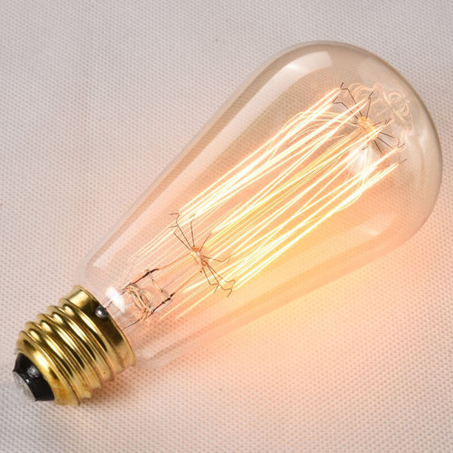 Edison Light Bulbs Medium (E27) Standard Base Dimmable ST64 40W Vintage Light Bulb 2300K Warm Glow Incandescent Light Bulbs