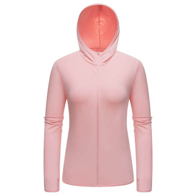 OOVOV Women UPF 50+ UV Sun Protection Long Sleeve Hoodies Thumb Holes Outdoor Workout Hiking Men Jacket