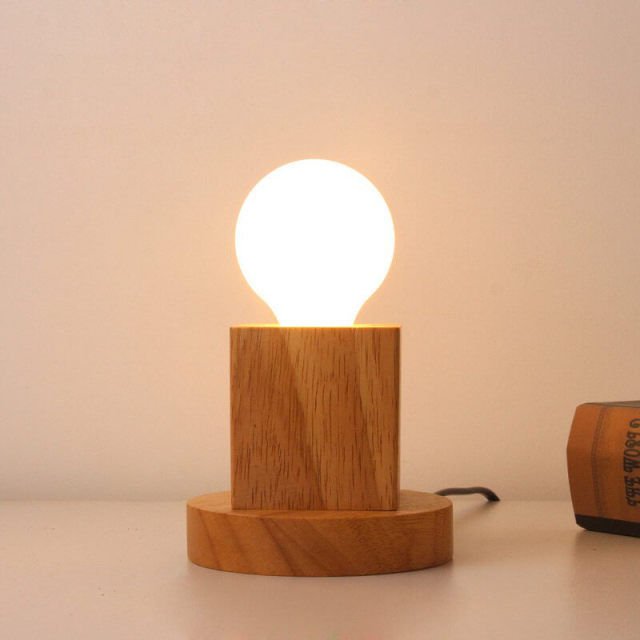 OOVOV Table Lamp Base Solid Wood Lamp Base Industrial Table Lamp 6ft Cord and Plug E27 Socket with in-line ON/OFF Switch DIY Table Lamp Accessories