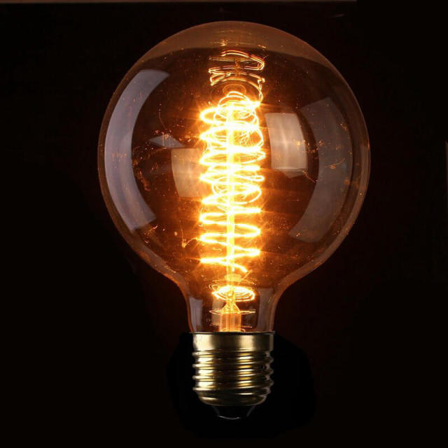 OOVOV Vintage Edison Bulbs with Spiral Filament 40W Dimmable E26/E27 G95 Round Globe Large Antique Light Industrial Design Amber Warm 110V/220V