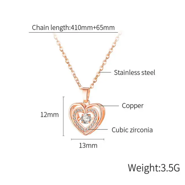 OOVOV Love Heart Necklaces for Women Zirconia Pendant Necklaces Womens Birthday Jewelry Gifts for Sister Best Friend