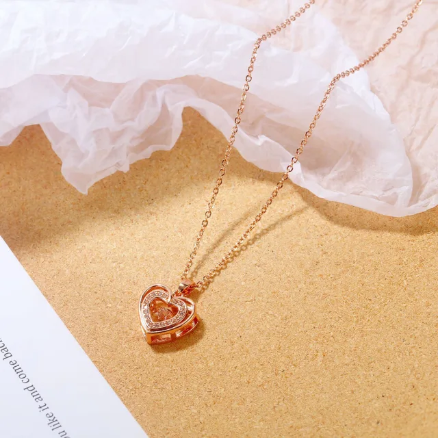OOVOV Love Heart Necklaces for Women Zirconia Pendant Necklaces Womens Birthday Jewelry Gifts for Sister Best Friend