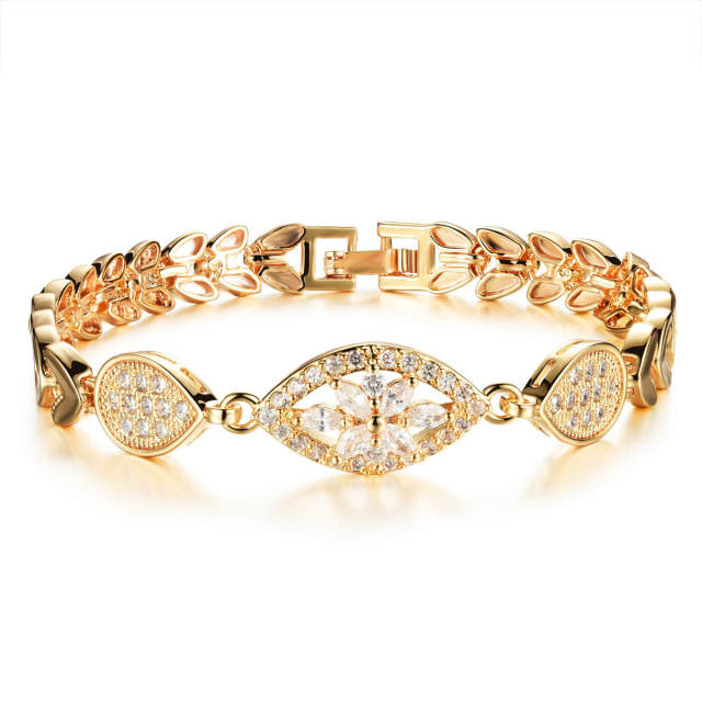 Women Girl Bracelets Gold Plated Zirconia Bracelet