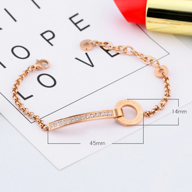 OOVOV Diamond Bracelet For Women FOREVER LOVE Letter Titanium Steel Jewelry Adjustable Chain Girl Bracelets