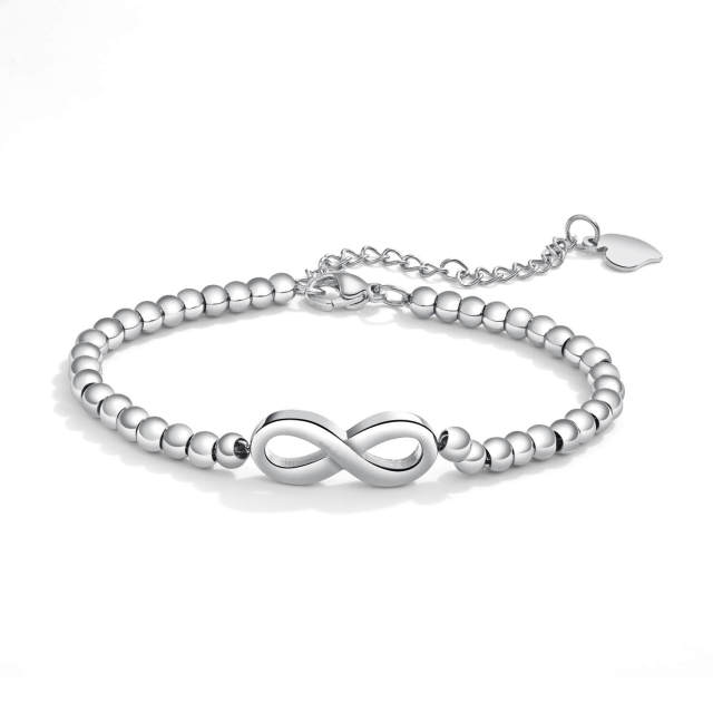 OOVOV Womens Titanium Steel Bracelet Infinity Endless Symbol Charm Adjustable Bracelet Gift for Women Girls Mom