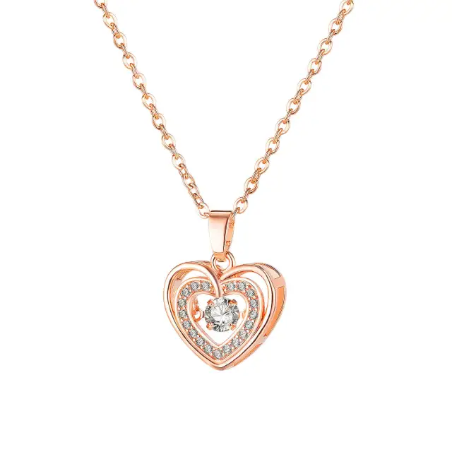 OOVOV Love Heart Necklaces for Women Zirconia Pendant Necklaces Womens Birthday Jewelry Gifts for Sister Best Friend