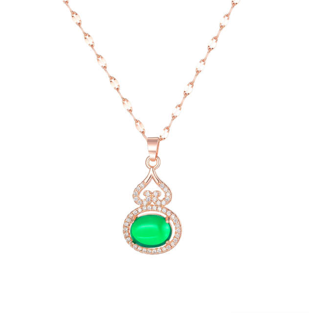 OOVOV Women Necklace Jewelry Fashion Diamond Zircon Pendant Necklace Stainless steel Chain Slider Adjustable