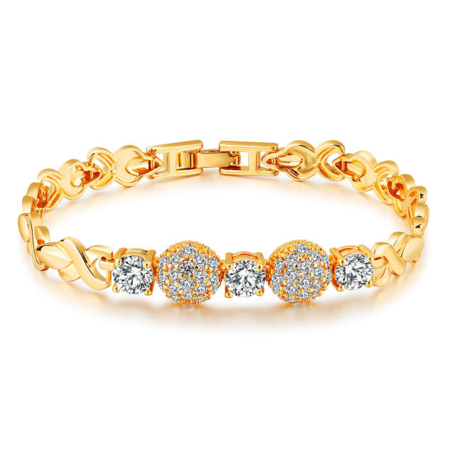 Women Girl Bracelets Gold Plated Zirconia Bracelet