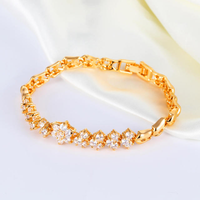 Women Girl Bracelets Gold Plated Zirconia Bracelet