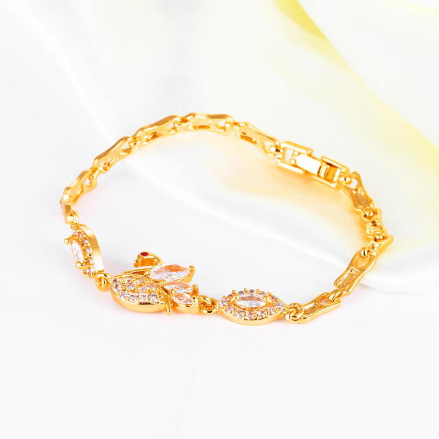 Women Girl Bracelets Gold Plated Zirconia Bracelet